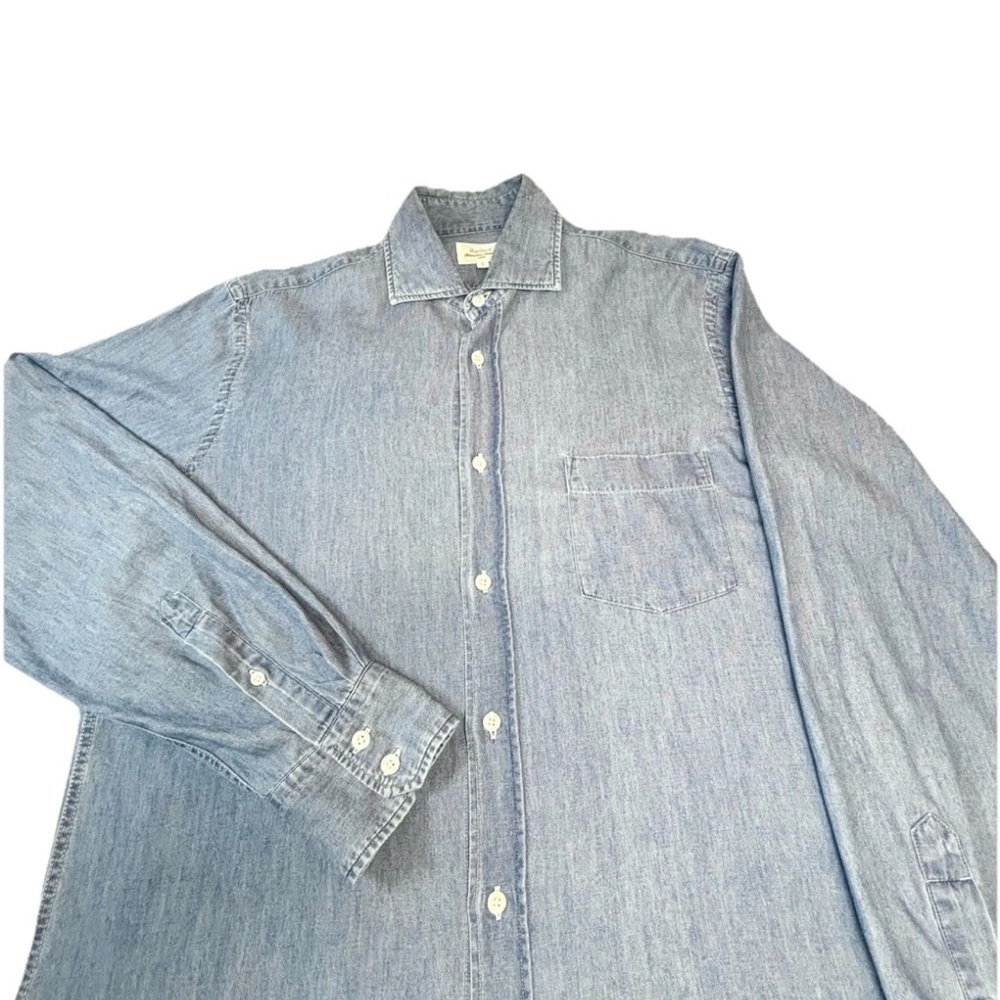 Hartford‎ Alternative Classics Chambray Denim Shirt Men’s Small Blue
